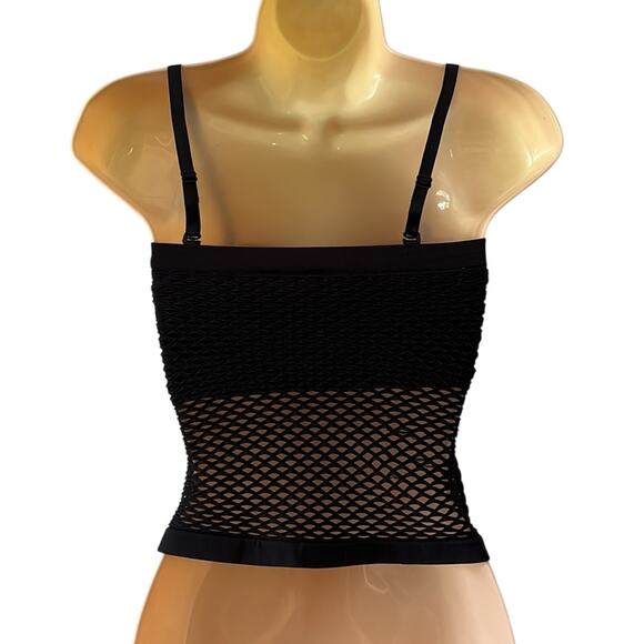 Gilda Marx Black Fishnet Top Shelf Bra Removable Straps Size Large (runs small) - Picture 3 of 9